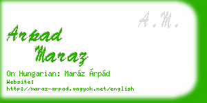 arpad maraz business card